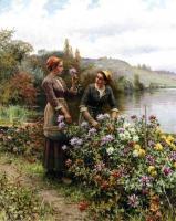 Daniel Ridgway Knight - Peasant Girls in Flower Garden
